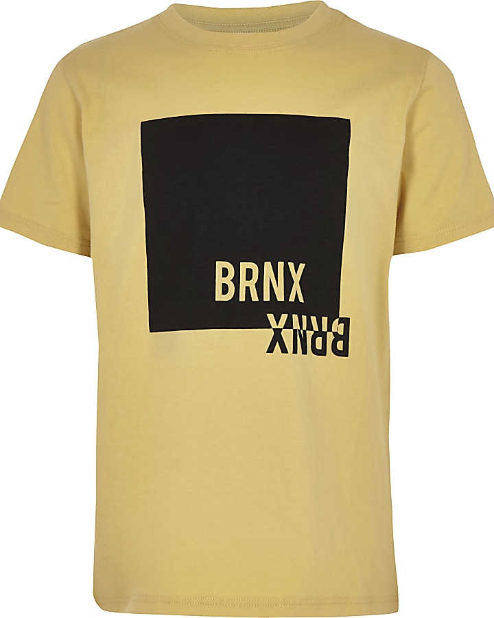 Boys yellow ‘No bad vibes’ T-shirt