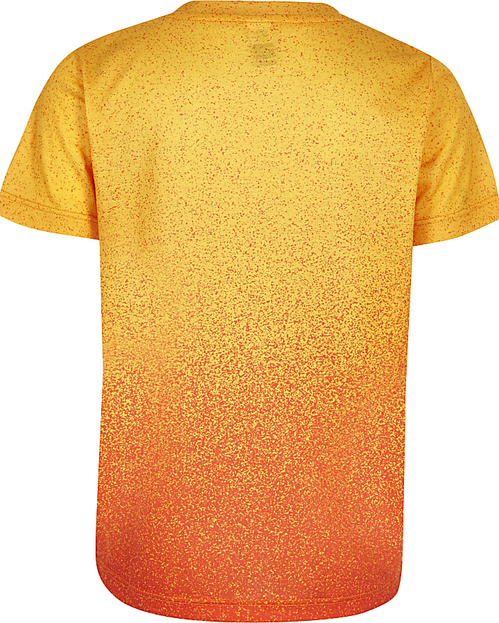 Boys orange Hype speckle print T-shirt