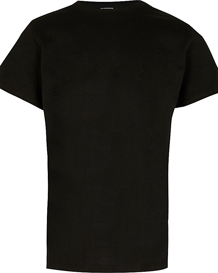 Boys black printed T-shirt