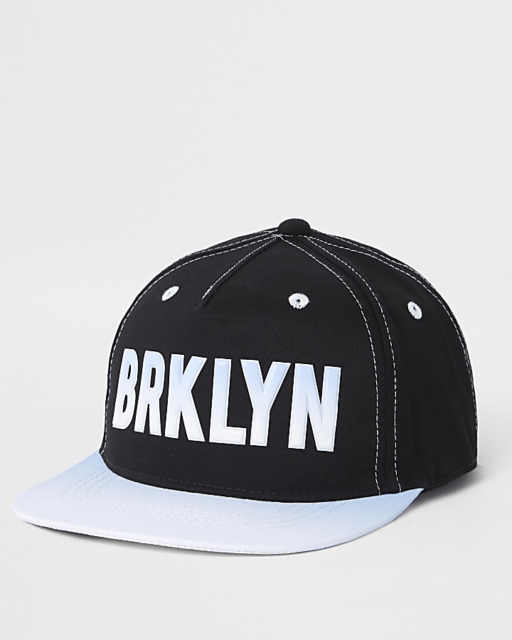 Mini boys black ‘Brkyln’ snapback cap