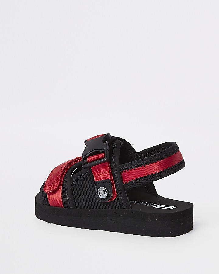 Mini boys red Velcro sandals