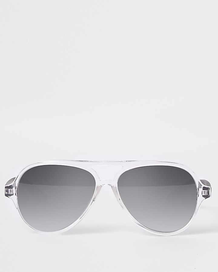 Mini boys silver aviator sunglasses