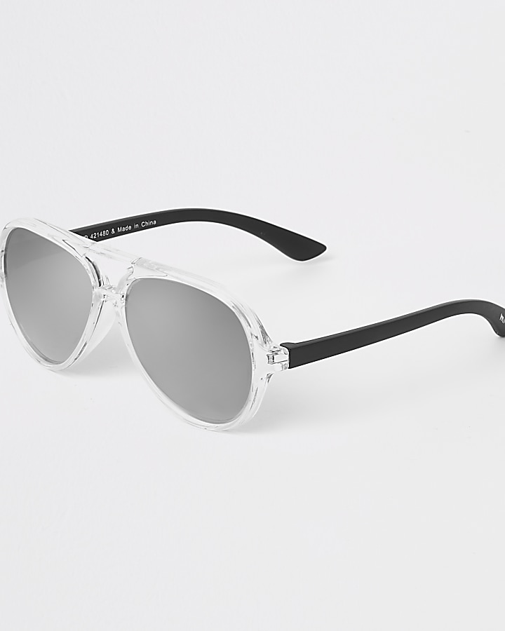 Mini boys silver aviator sunglasses