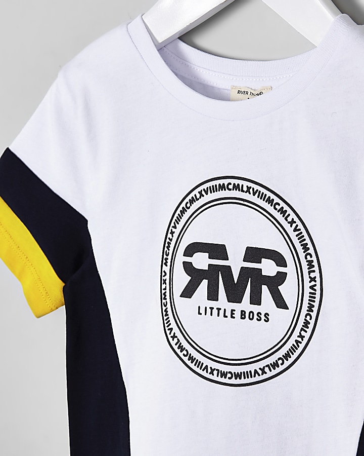 Mini boys yellow RI block T-shirt