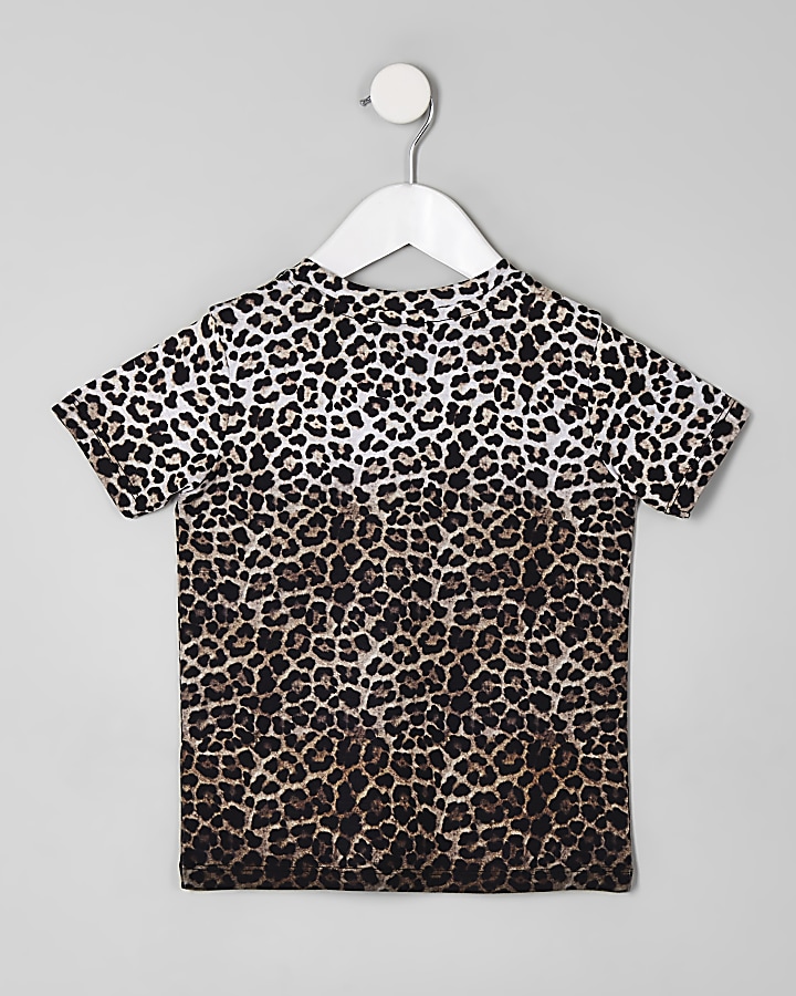 Mini boys stone leopard print T-shirt