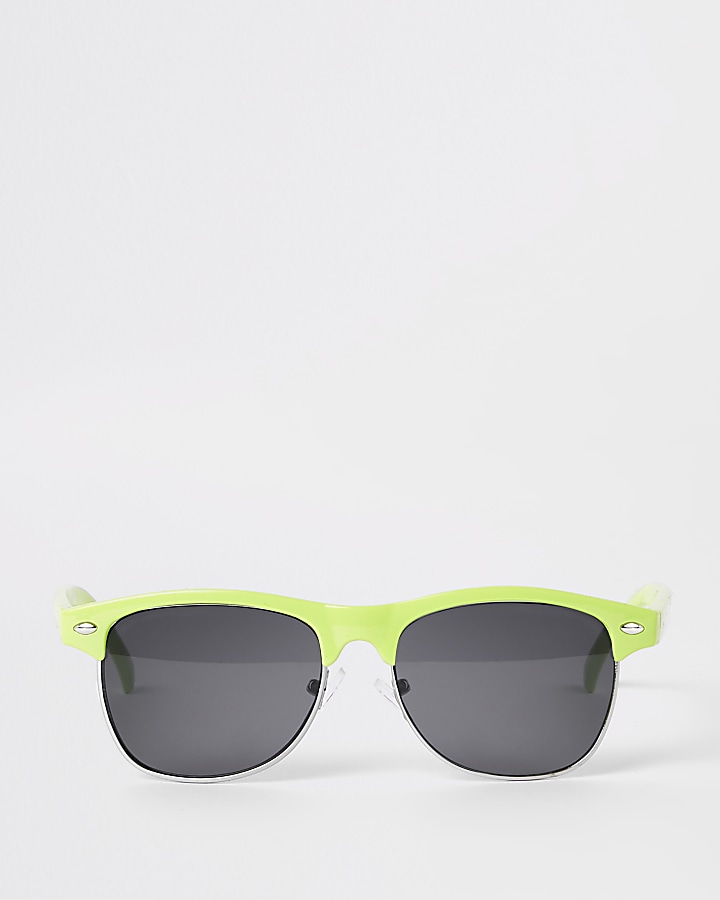 Boys neon green flat top sunglasses