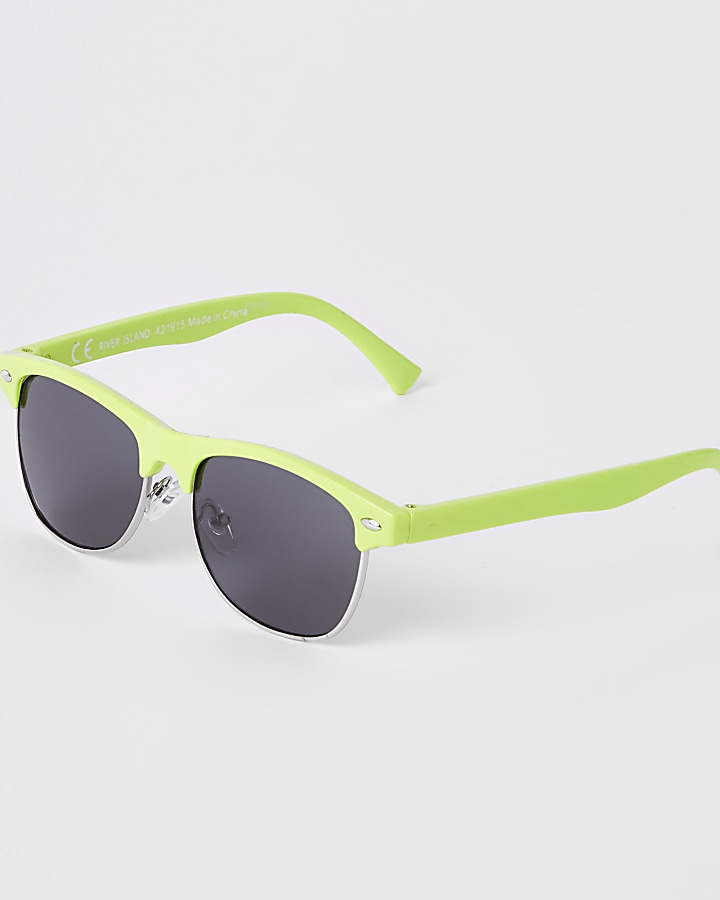 Boys neon green flat top sunglasses