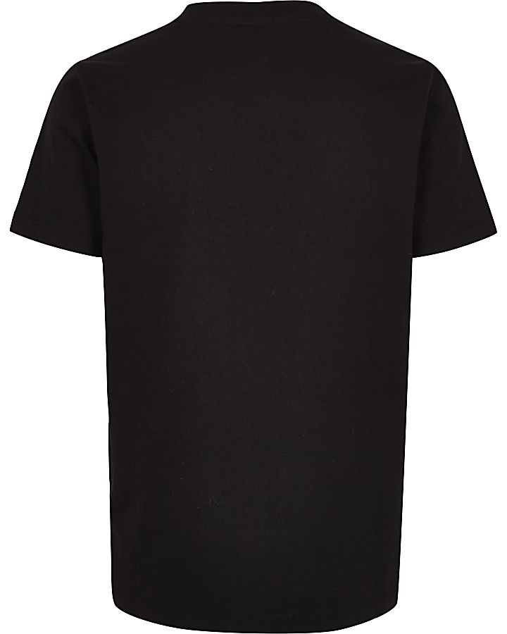 Boys black logo embellished T-shirt