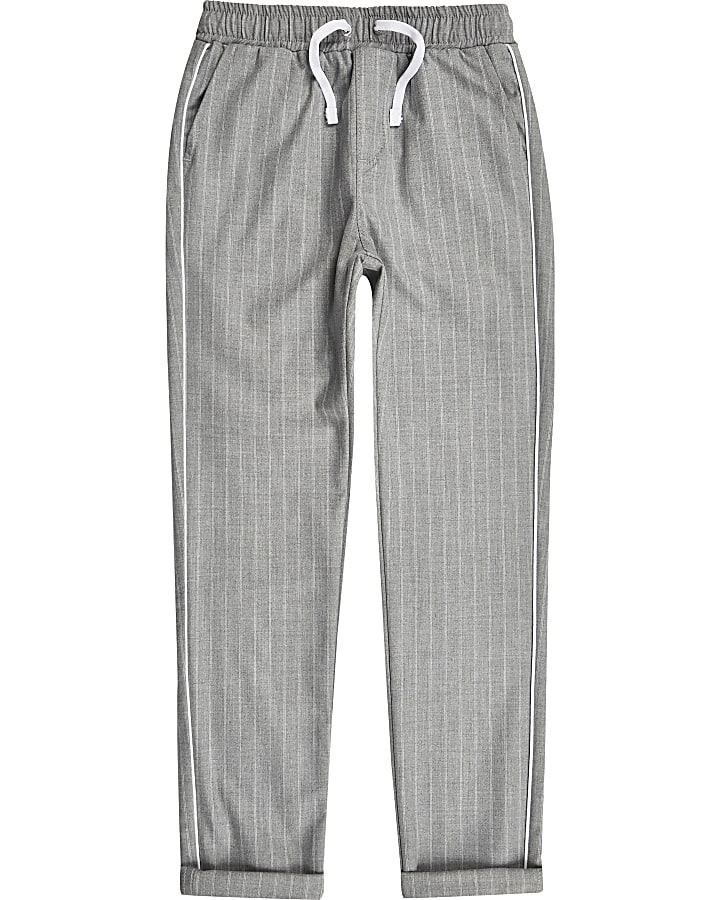 Boys grey pinstripe trousers