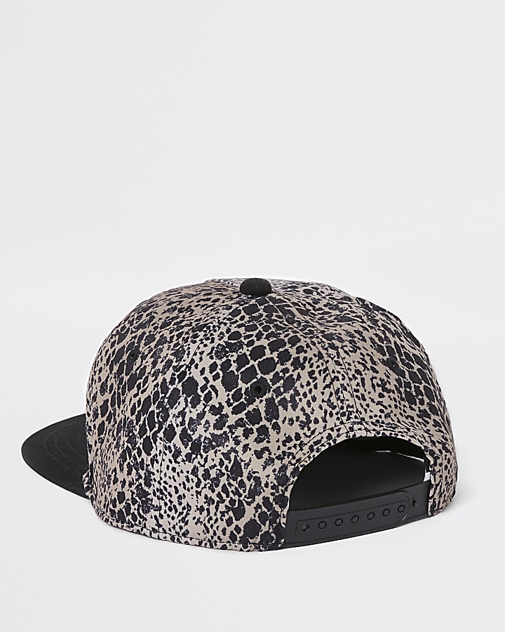 Boys brown leopard print cap