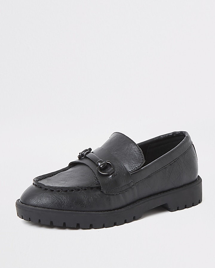 Boys black clumpy loafers
