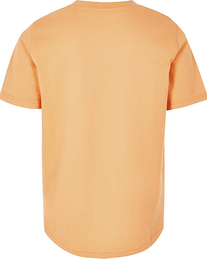 Boys orange RI icon print T-shirt