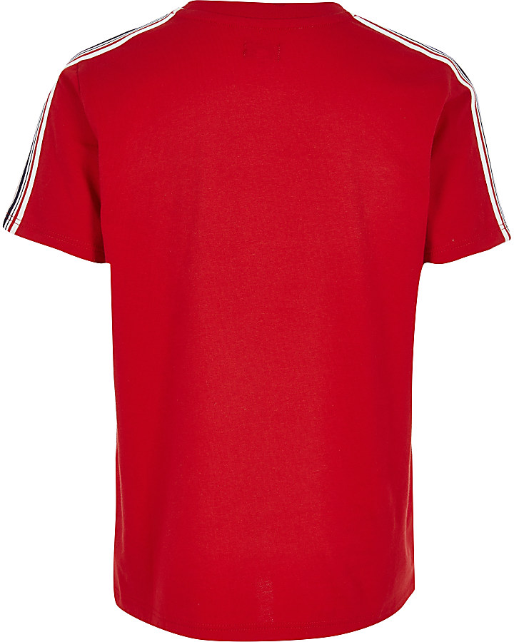 Boys red 'River' block T-shirt