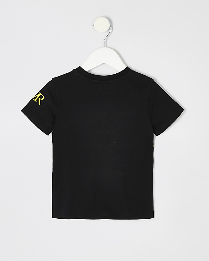 Mini boys black camo embroidered T-shirt
