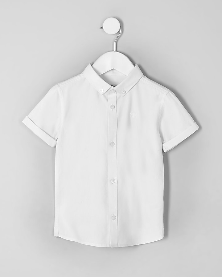 Mini boys white twill shirt