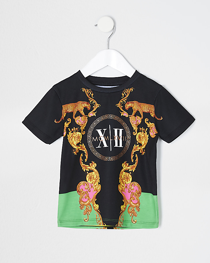 Mini boys baroque leopard print T-shirt