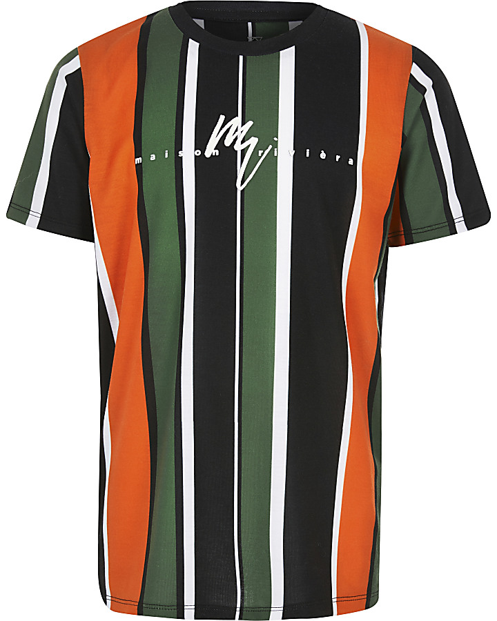 Boys orange stripe Maison riviera T-shirt