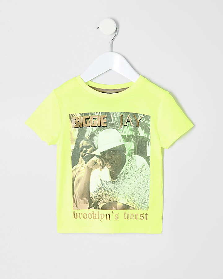 Mini boys yellow 'Brooklyn's finest' T-shirt