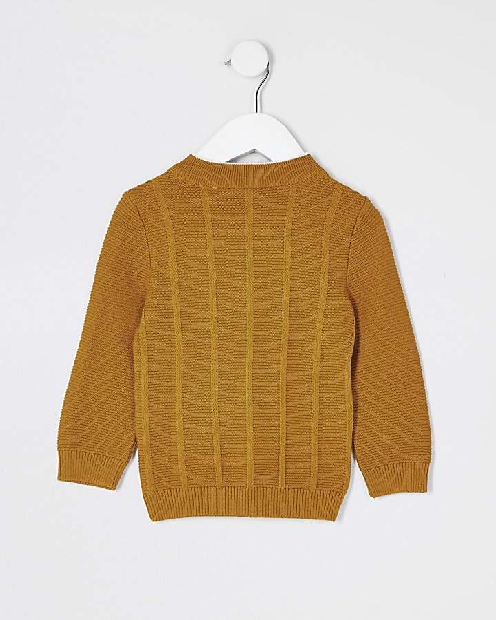 Mini boys yellow Maison Riveria knit jumper