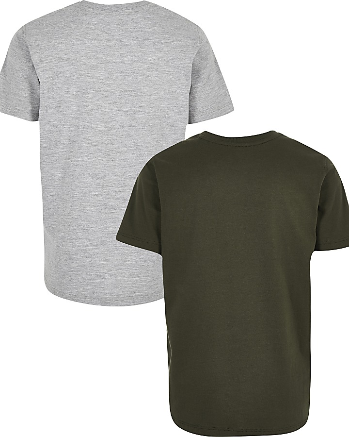 Boys grey and khaki T-shirt multipack