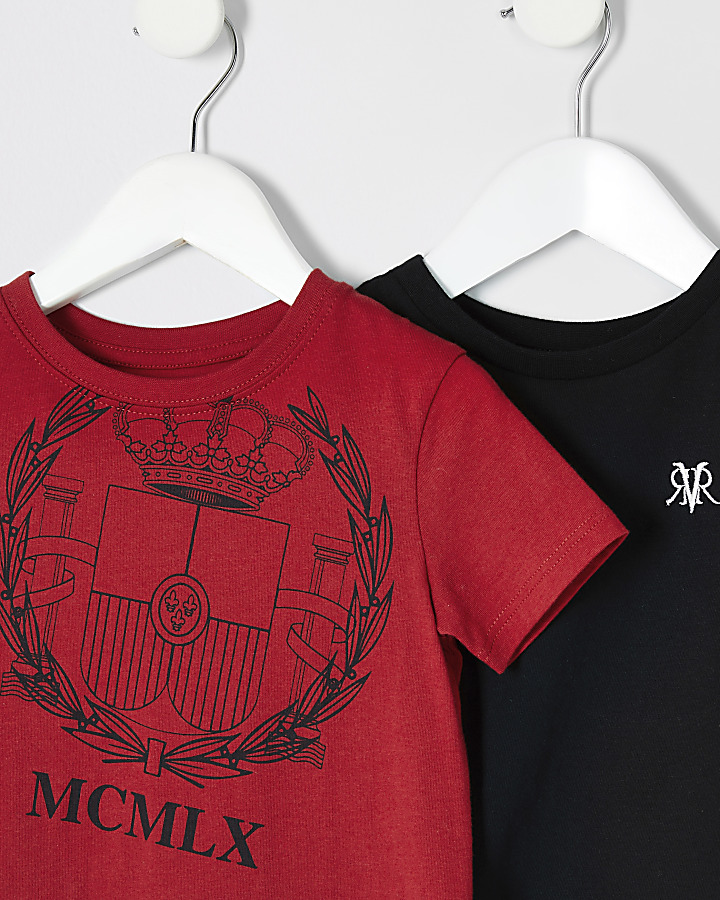 Mini boys red MCMLX print T-shirt multipack