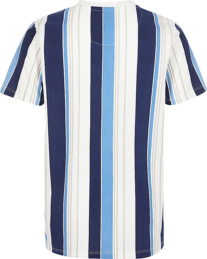 Boys blue 'River' stripe T-shirt