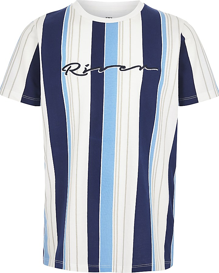 Boys blue 'River' stripe T-shirt