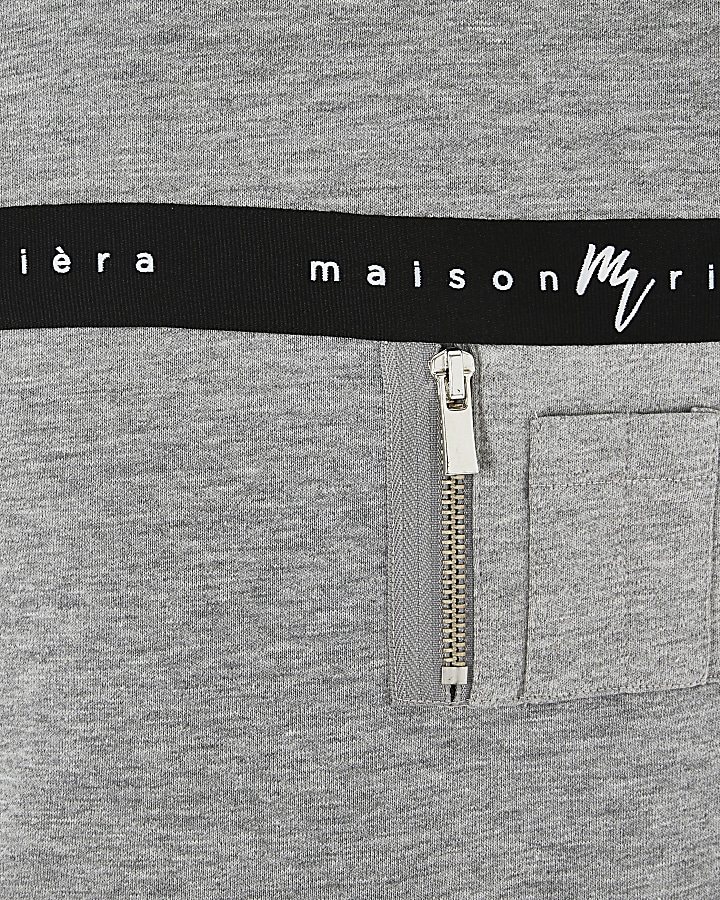 Boys grey Maison Riviera tape sweatshirt