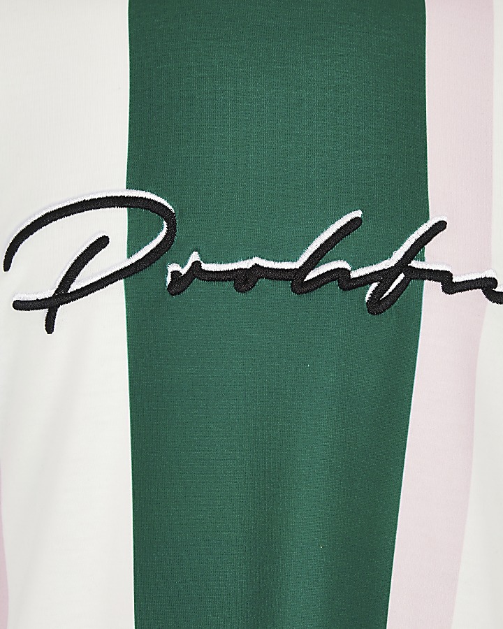 Boys green stripe 'Prolific' T-shirt