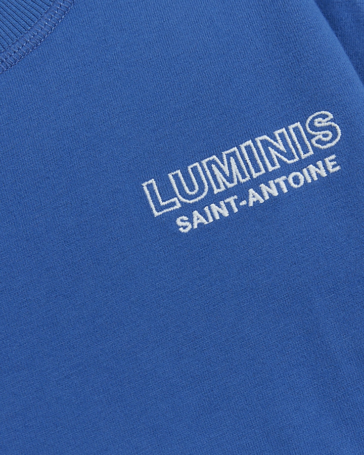 Boys blue Luminis graphic t-shirt | River Island