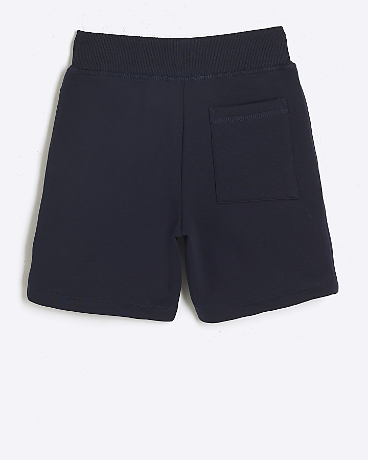 Boys navy graphic print shorts