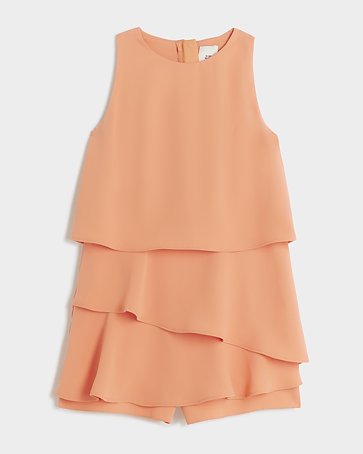 Girls Coral Layered Playsuit