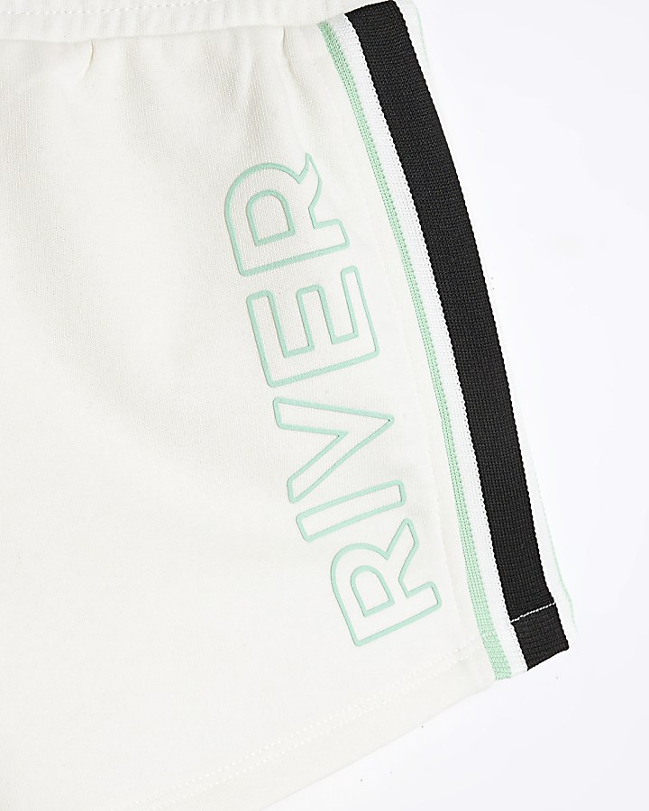 Girls white RI active stripe shorts