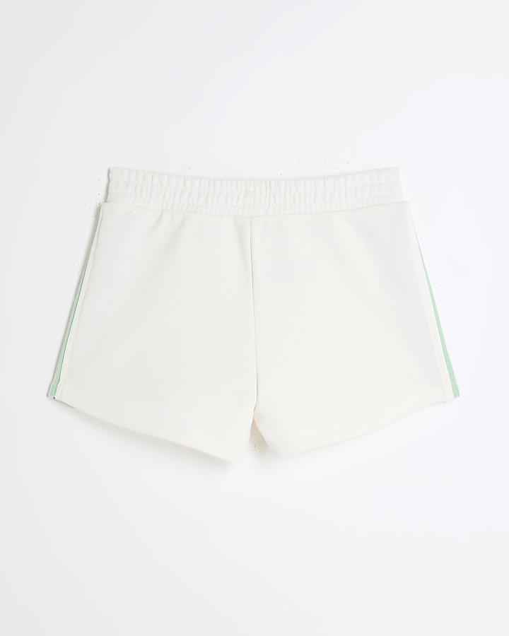 Girls white RI active stripe shorts