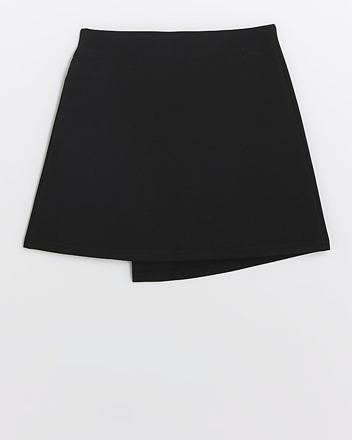 Girls black wrap skirt River Island