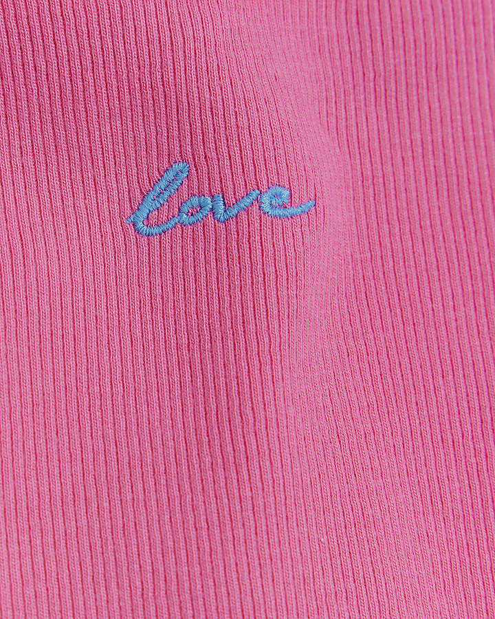 Girls pink whipstitch cami