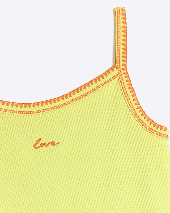 Girls lime whipstitch cami