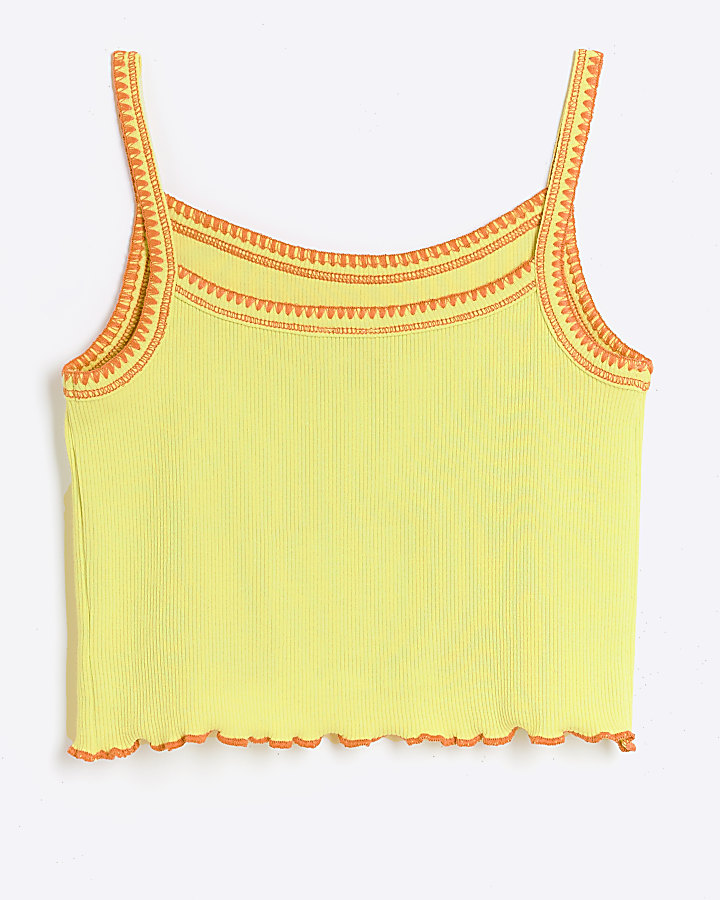 Girls lime whipstitch cami