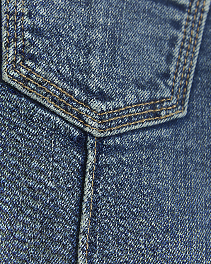 Girls blue cropped slim jeans