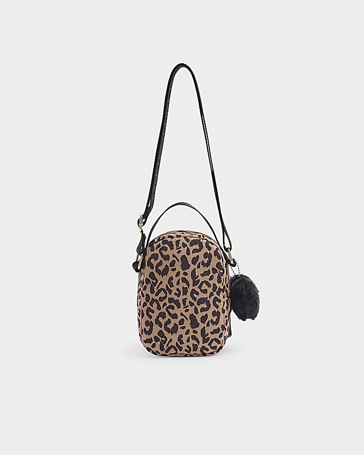 Girls brown leopard print Crossbody Bag