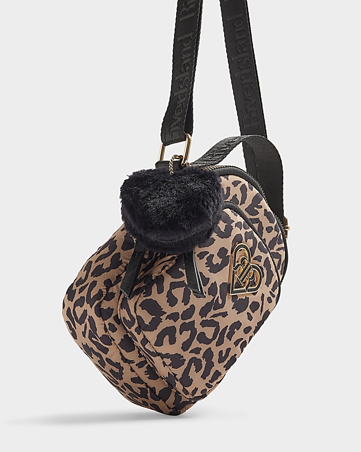 Girls brown leopard print Crossbody Bag