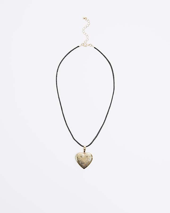 Gold colour heart locket necklace