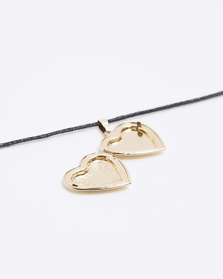 Gold colour heart locket necklace