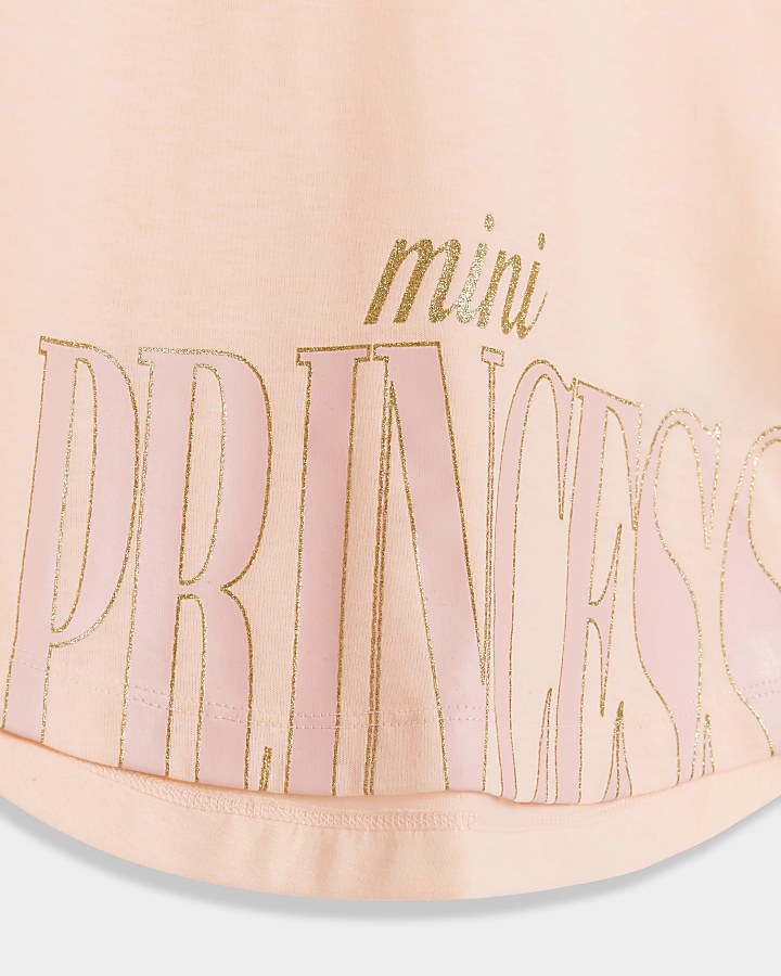 Mini girls coral princess t-shirt