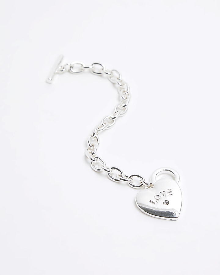 Girls silver Heart Bracelet
