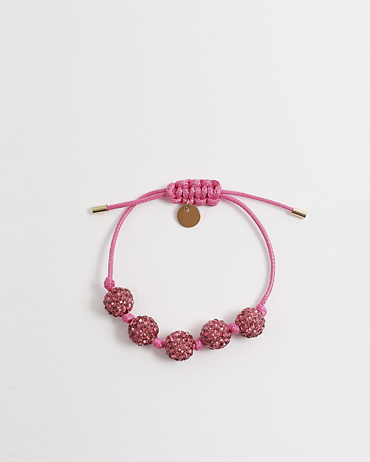 Girls pink beaded bracelet