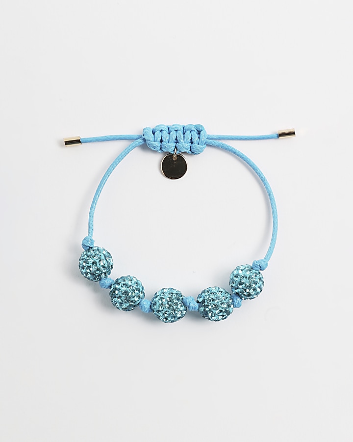 Girls blue beaded bracelet