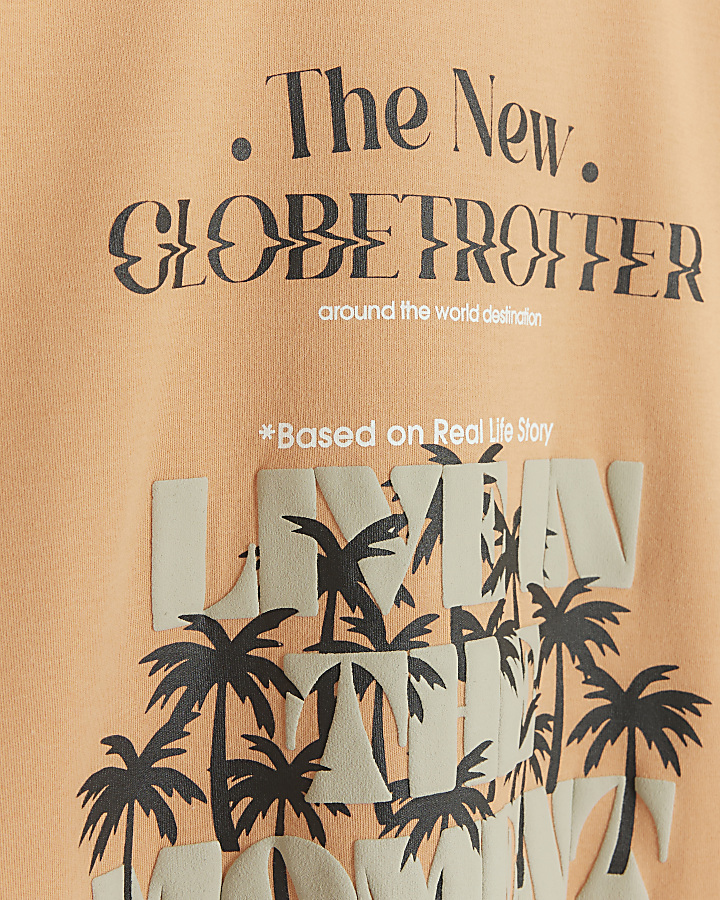 Boys coral palm tree graphic t-shirt