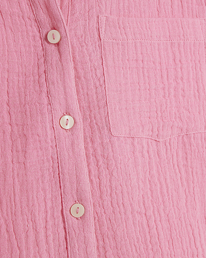 Girls pink textured shirt