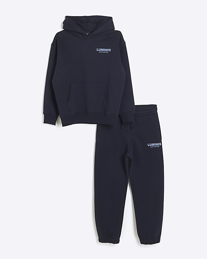 Boys navy hoodie and joggers set